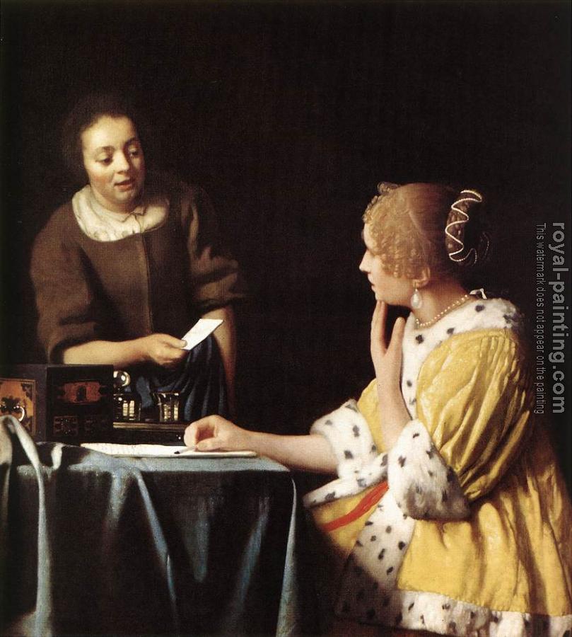 Jan Vermeer : Lady with Her Maidservant Holding a Letter